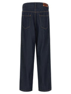 Penning Wide-Leg Blue Cotton Jeans