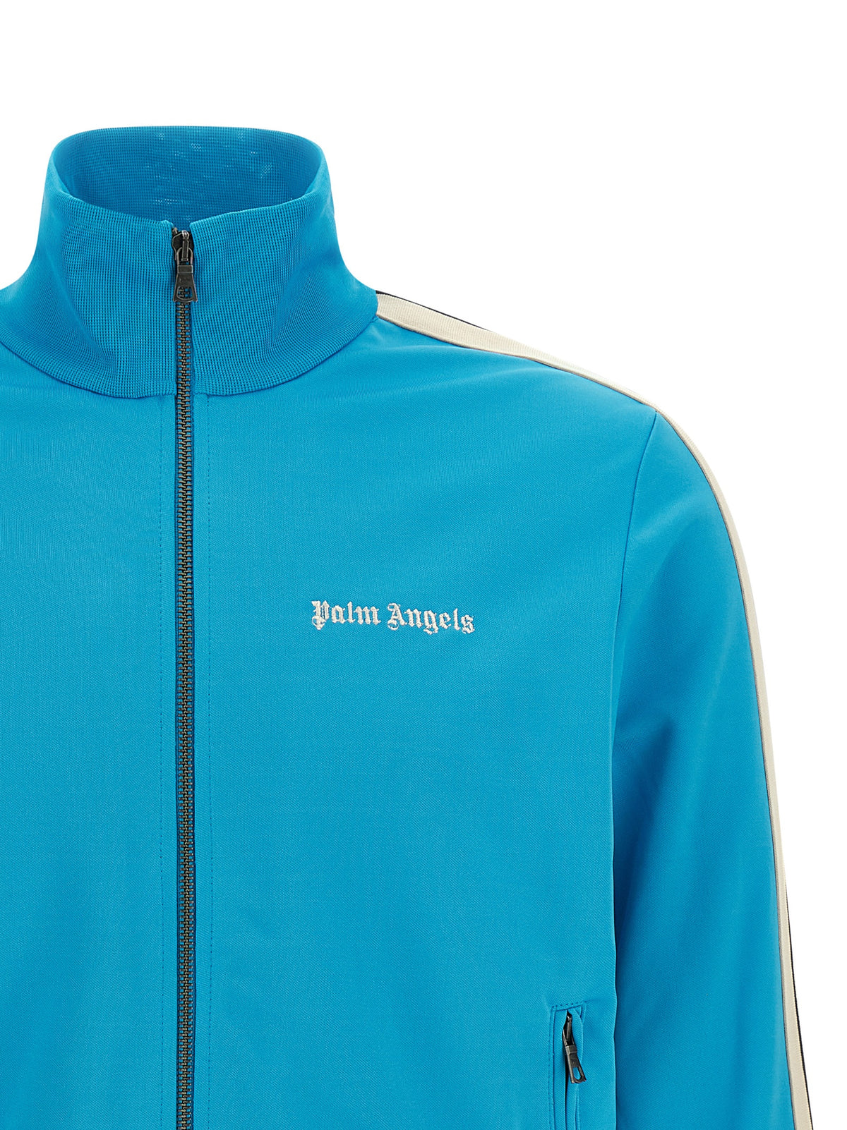 Light Blue Polyester Track Sweatshirt