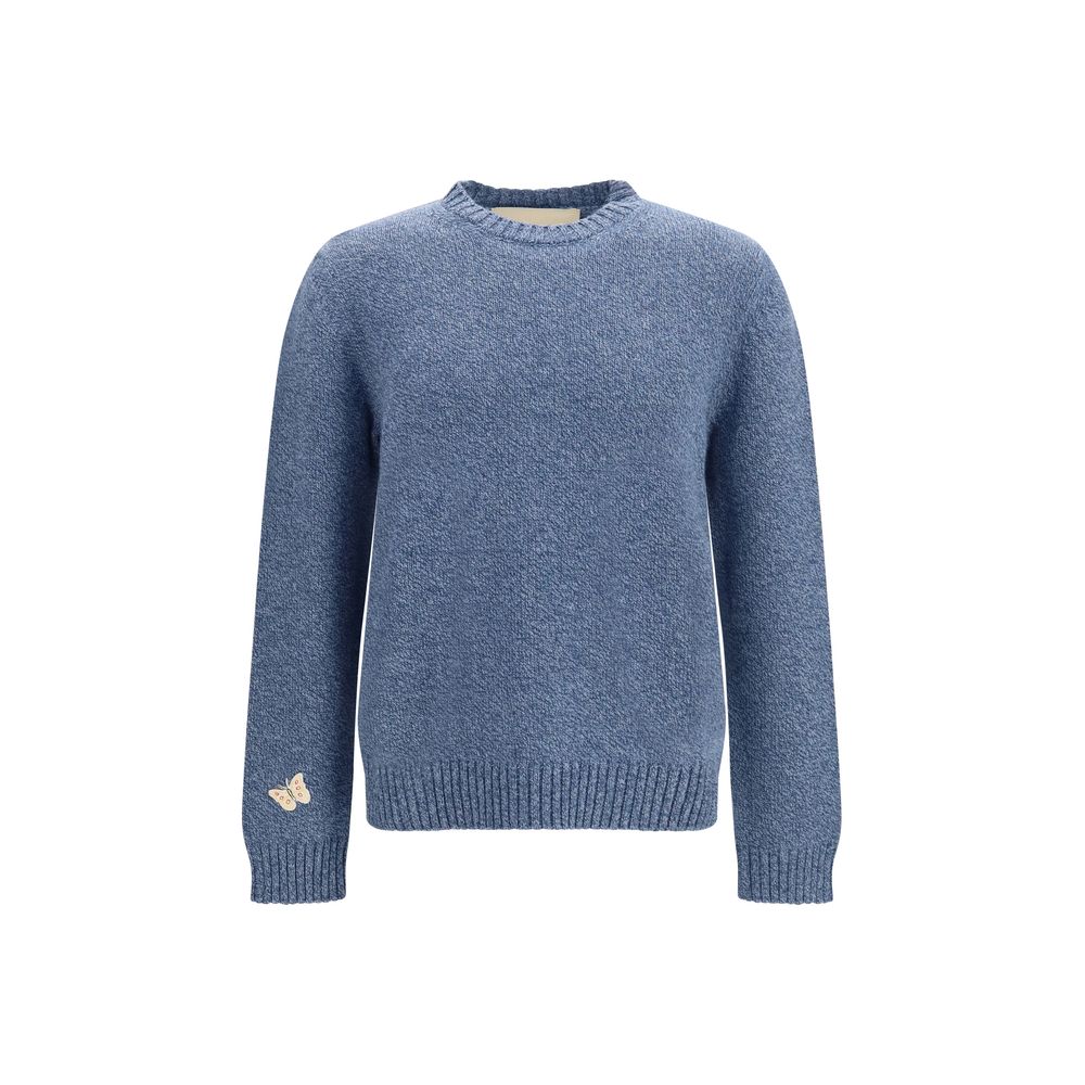 Butterfly Embroidered Wool Sweatshirt