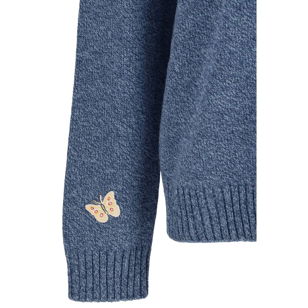 Butterfly Embroidered Wool Sweatshirt