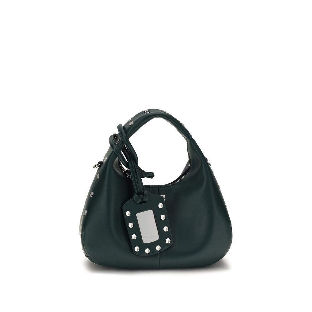 Recycled Leather Mini Hobo Handbag