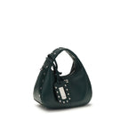 Recycled Leather Mini Hobo Handbag