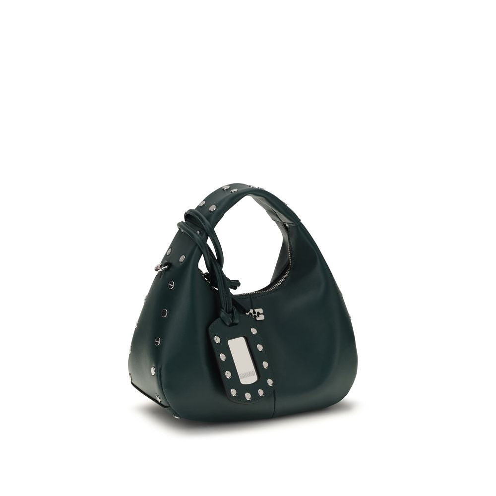 Recycled Leather Mini Hobo Handbag