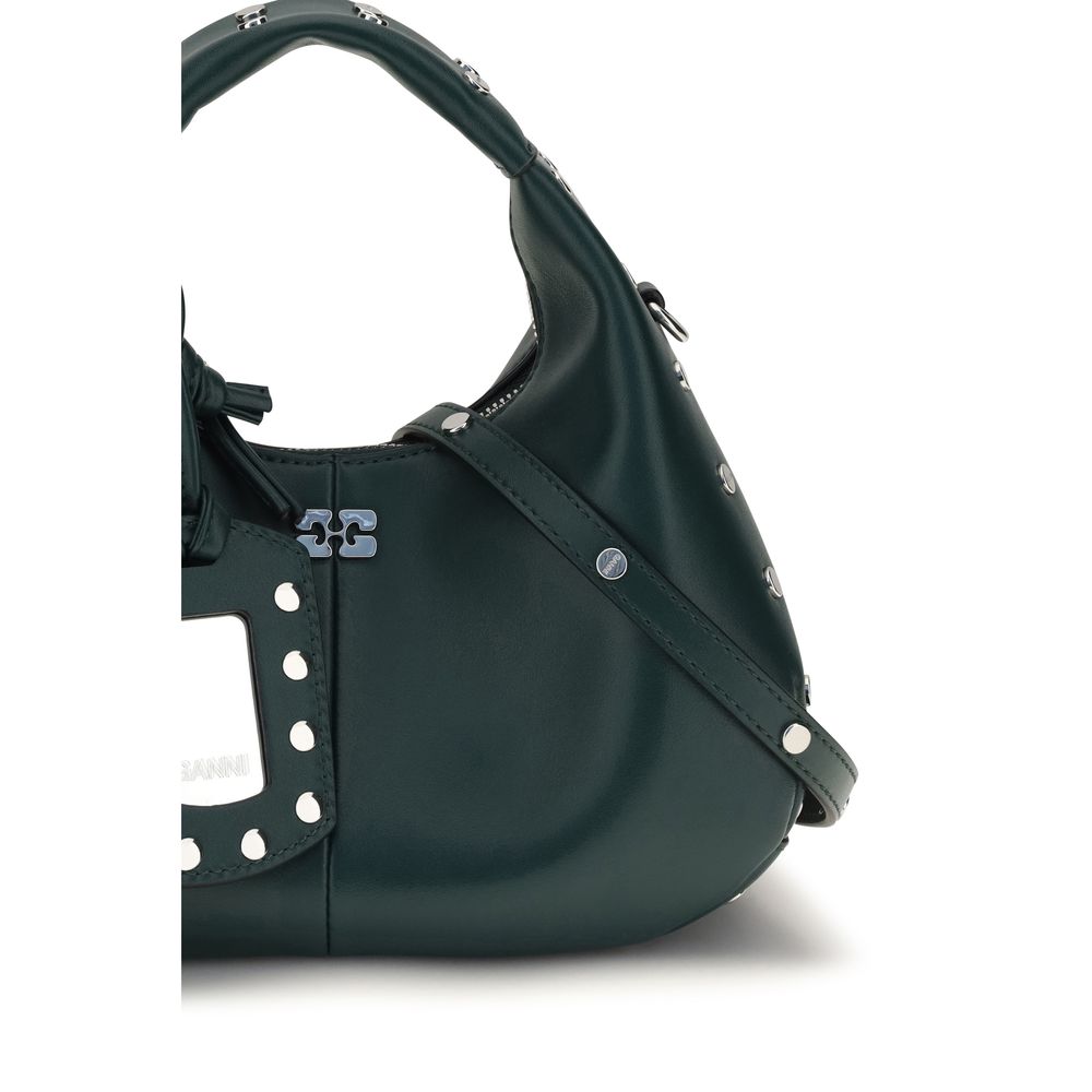 Recycled Leather Mini Hobo Handbag