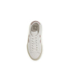 White Calfskin Campo Low‑Top Sneakers