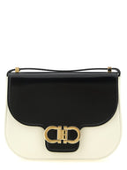 Calfskin North‑South Double Gancini Crossbody Bag