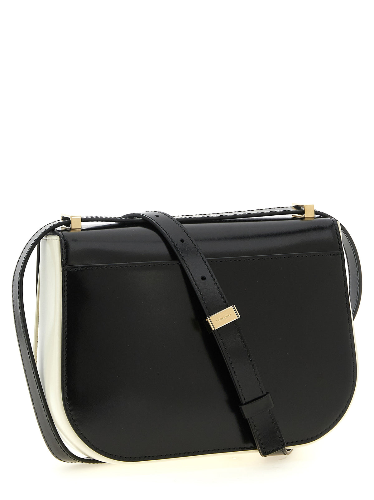 Calfskin North‑South Double Gancini Crossbody Bag