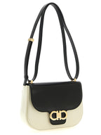 Calfskin North‑South Double Gancini Crossbody Bag