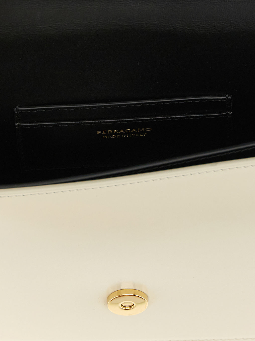 Calfskin North‑South Double Gancini Crossbody Bag