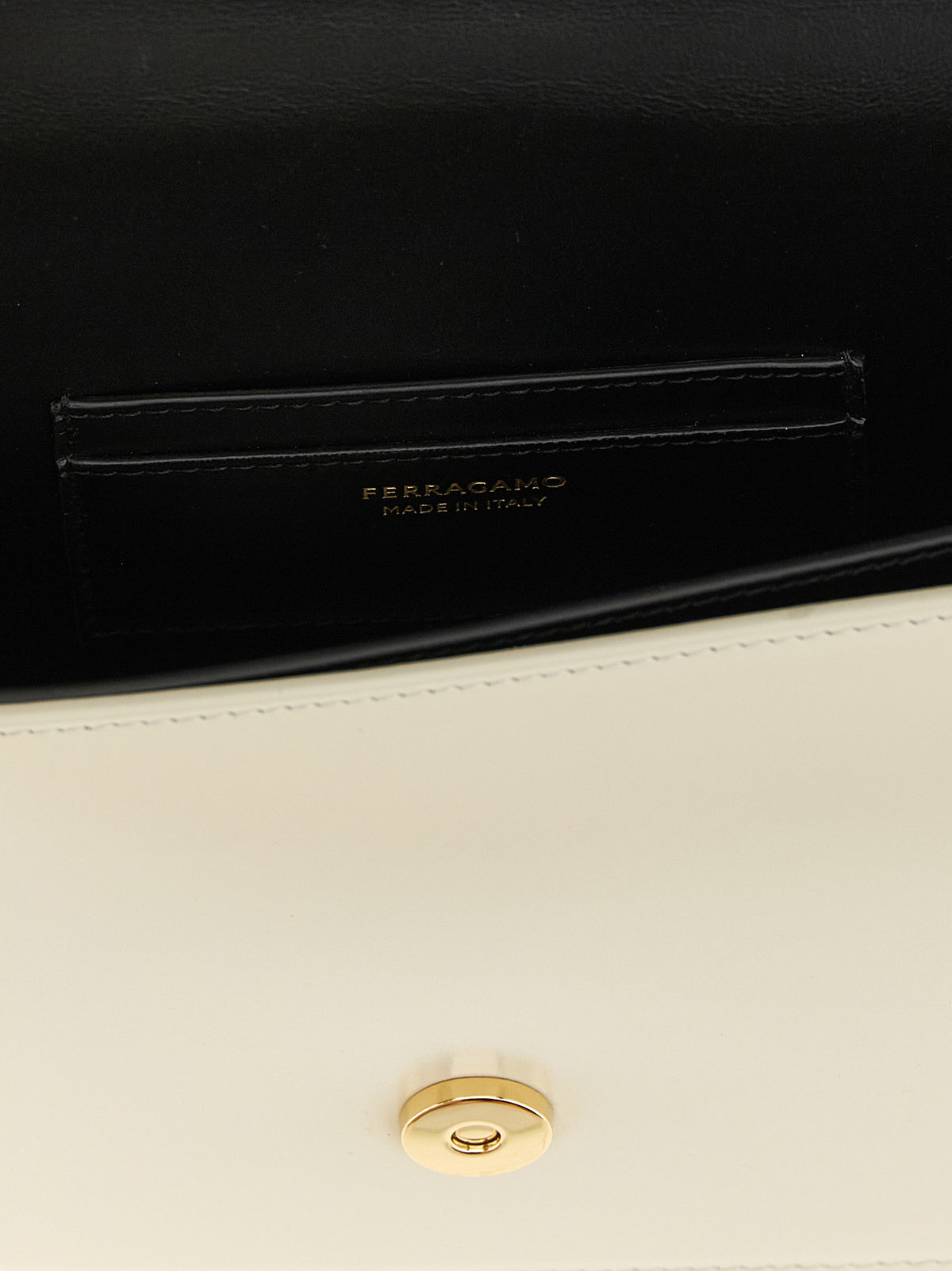 Calfskin North‑South Double Gancini Crossbody Bag
