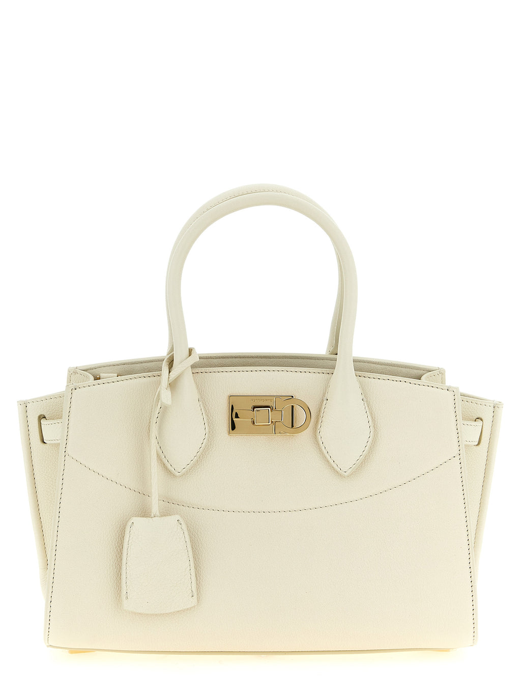 White Calfskin Studio Soft Handbag