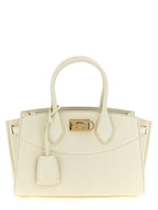 White Calfskin Studio Soft Handbag