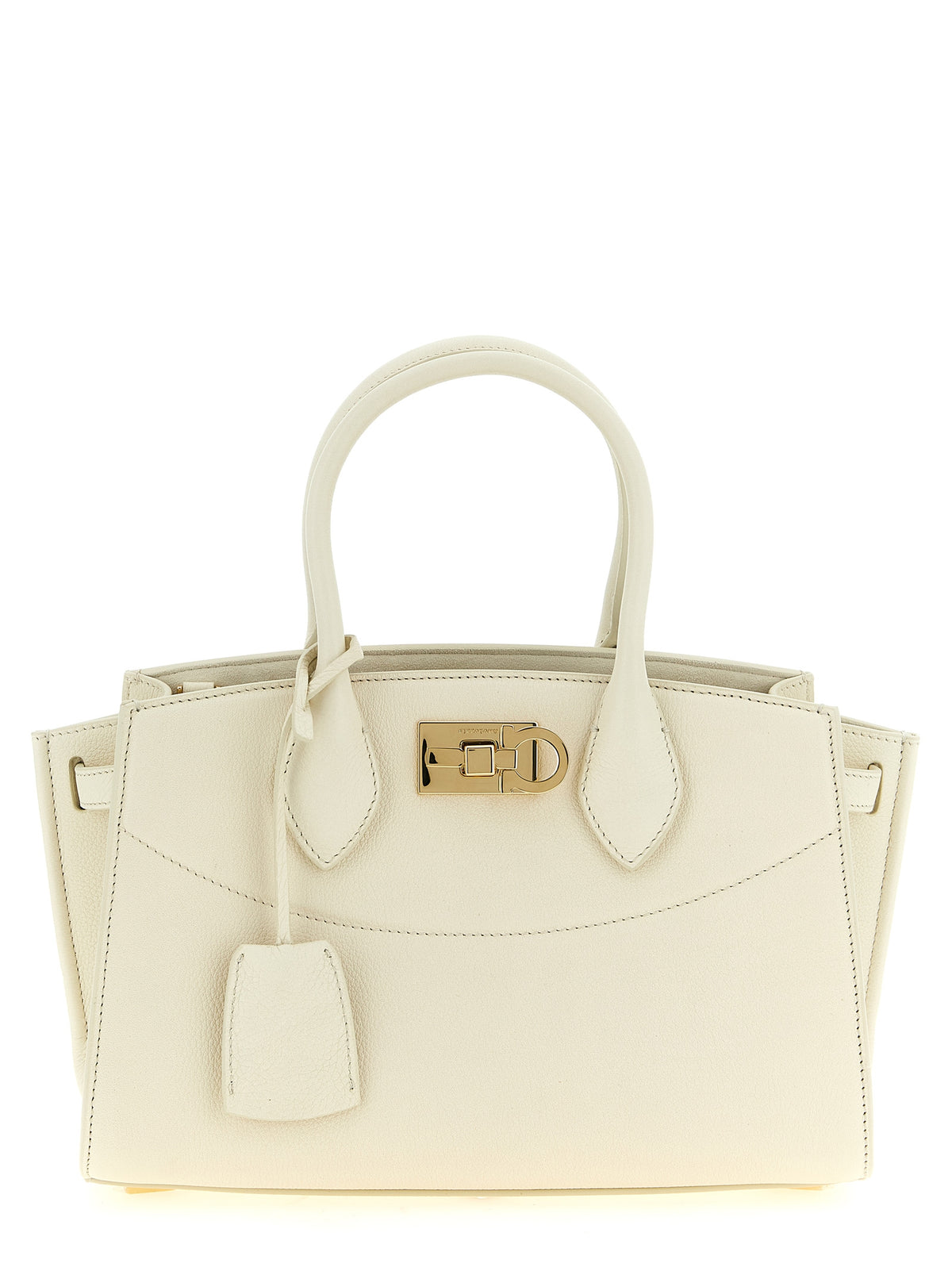 White Calfskin Studio Soft Handbag