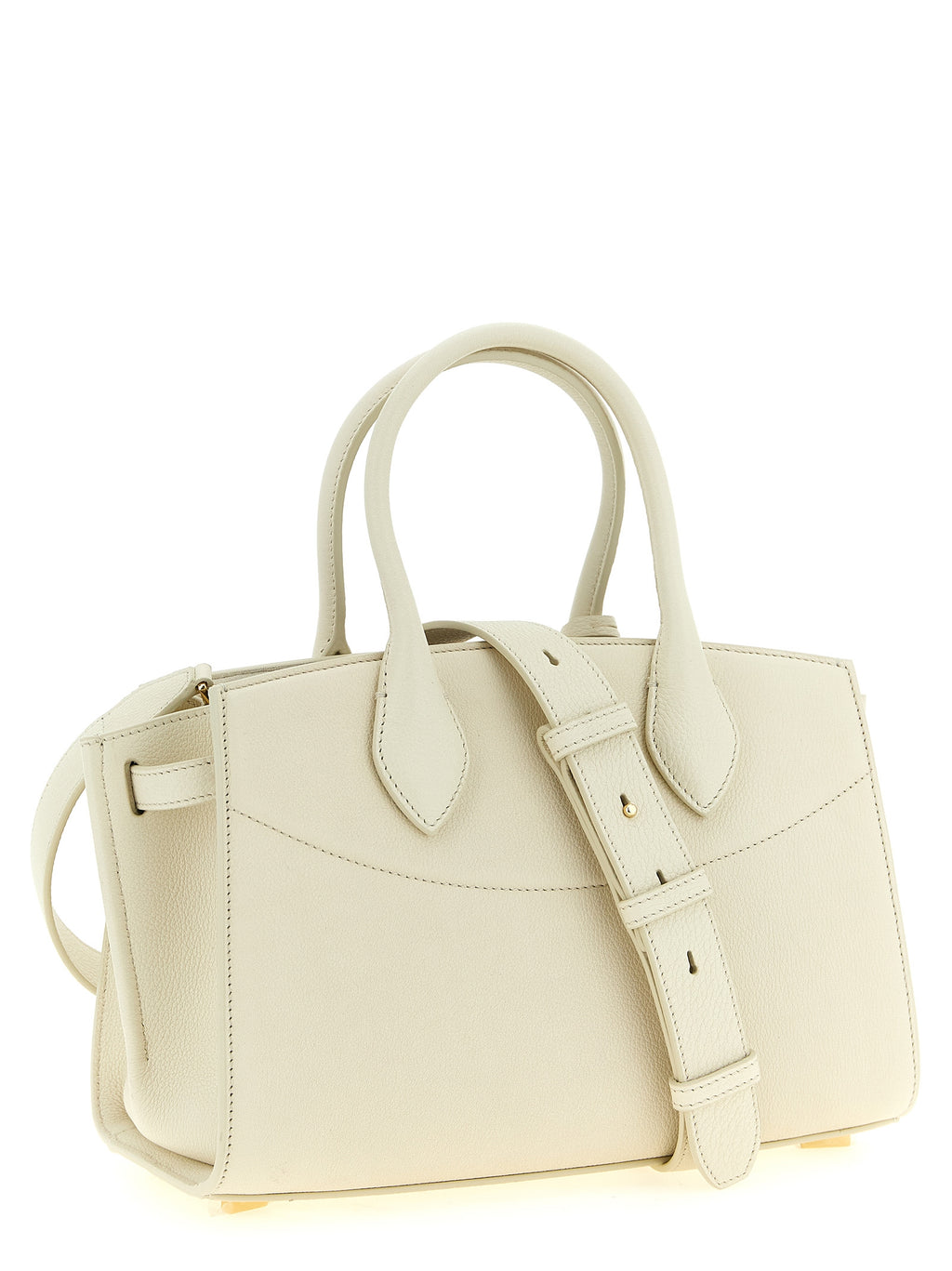 White Calfskin Studio Soft Handbag
