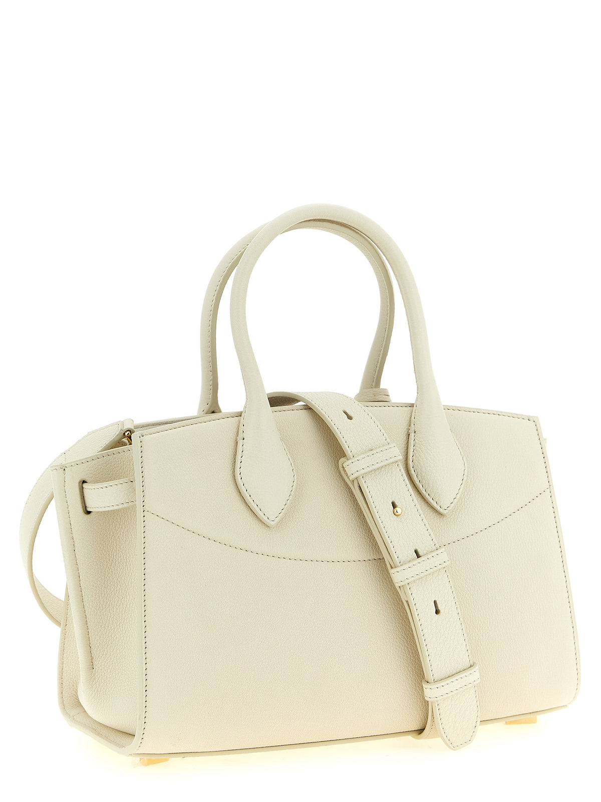 White Calfskin Studio Soft Handbag