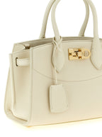 White Calfskin Studio Soft Handbag