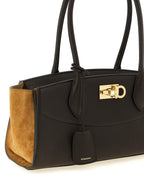 Hammered Dark Brown Calfskin Studio Soft East-West Shoulder Bag