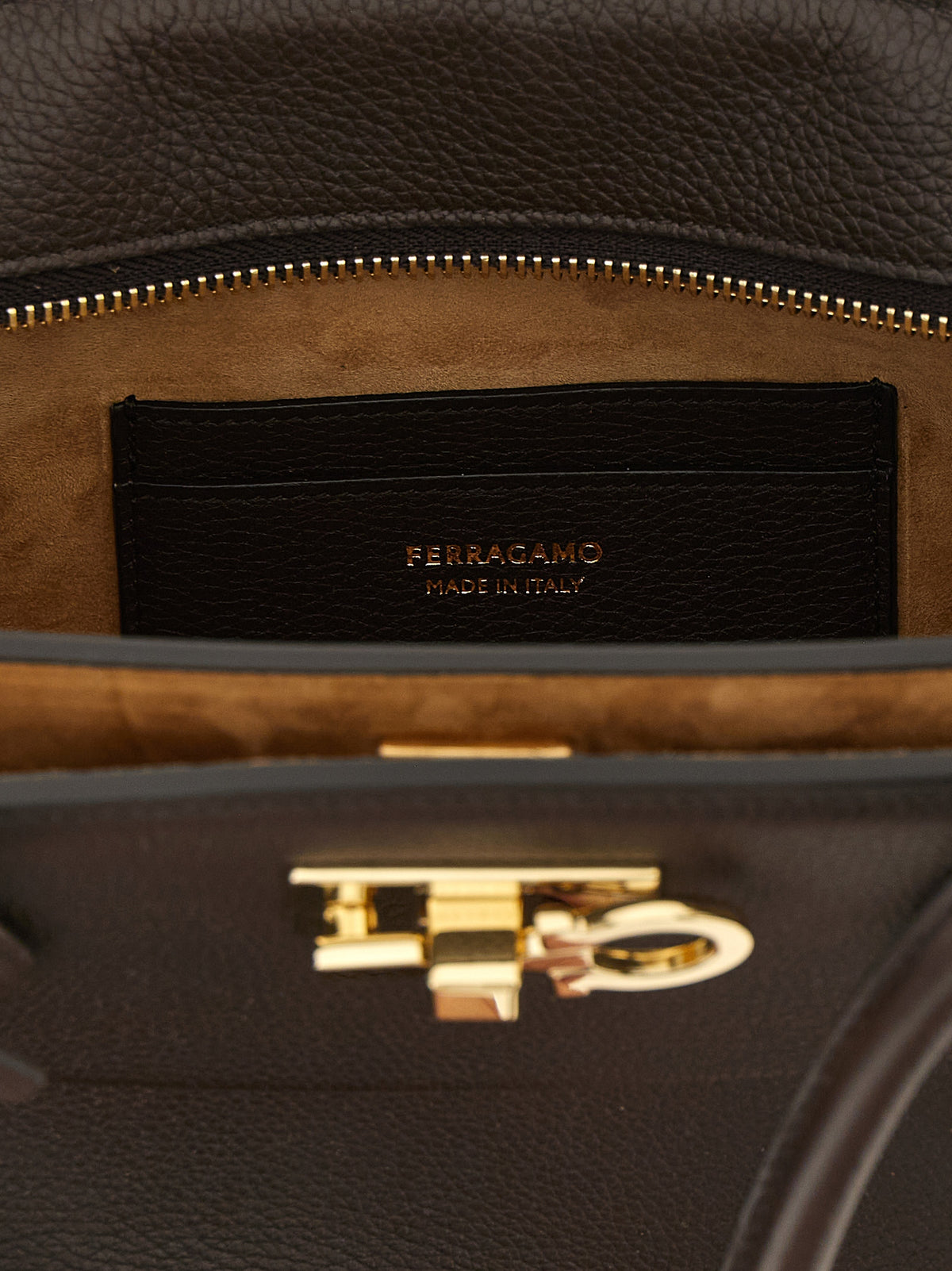 Hammered Dark Brown Calfskin Studio Soft East-West Shoulder Bag
