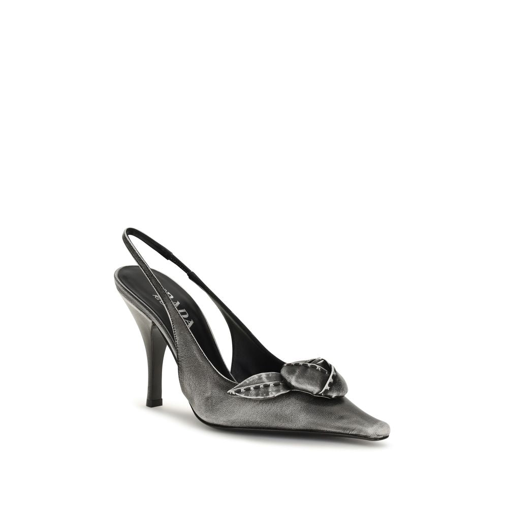 Goatskin Floral Slingback Pumps