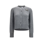 Wool‑Cashmere Equestrian Knight Cardigan