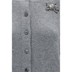 Wool‑Cashmere Equestrian Knight Cardigan