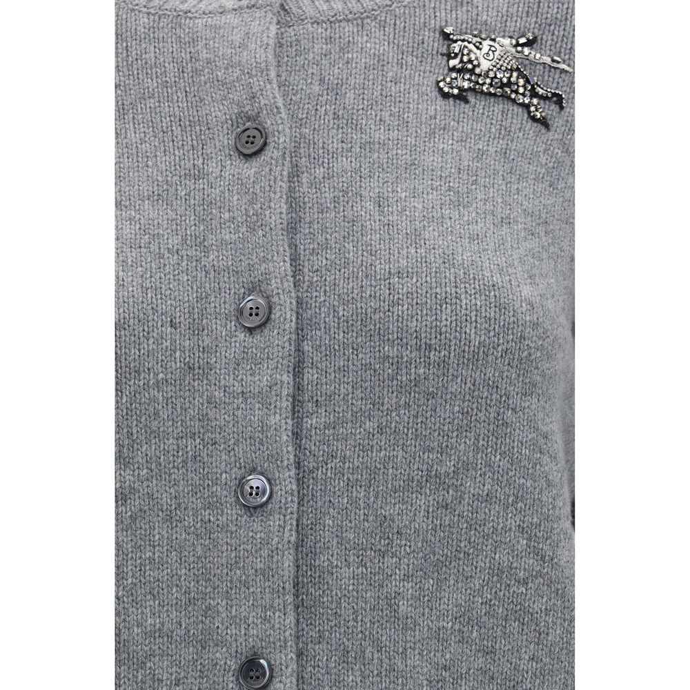 Wool‑Cashmere Equestrian Knight Cardigan