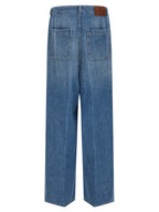 High-Waisted Blue Cotton Denim Jeans