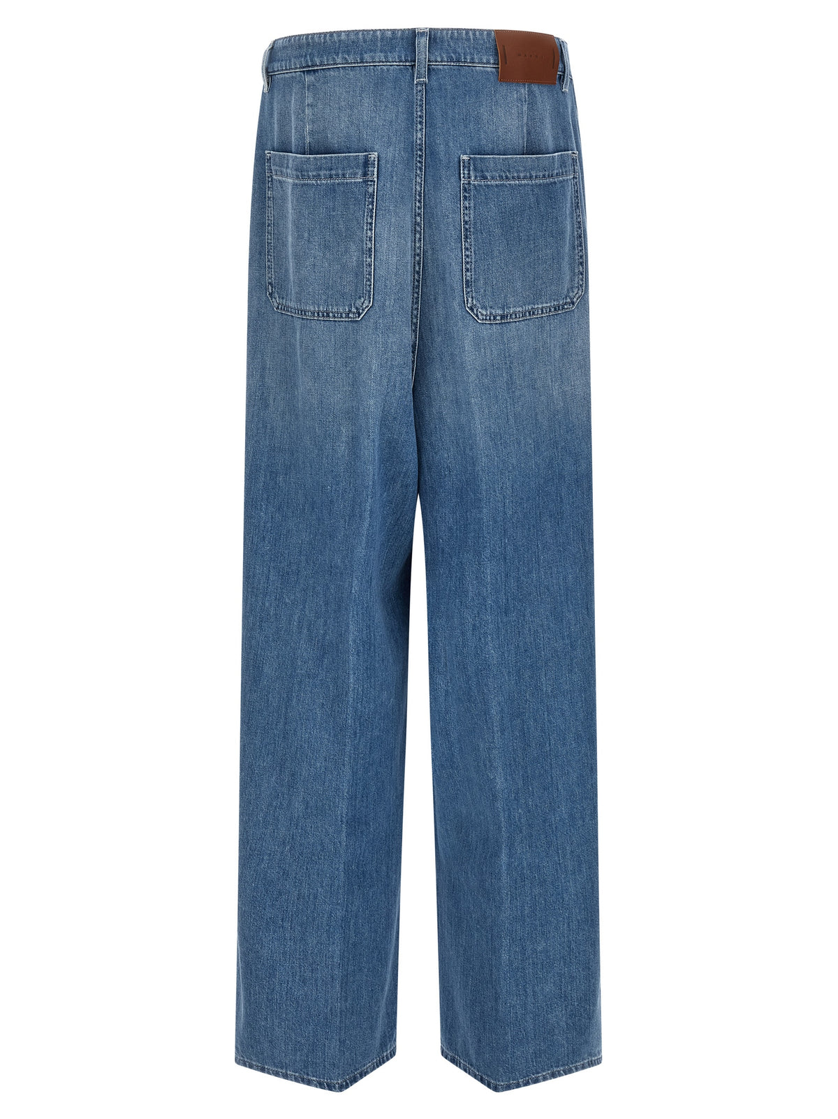High-Waisted Blue Cotton Denim Jeans