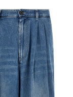 High-Waisted Blue Cotton Denim Jeans