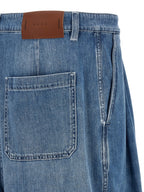 High-Waisted Blue Cotton Denim Jeans