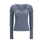 Ribbed V-Neck Long Sleeve T-Shirt – Organic Cotton