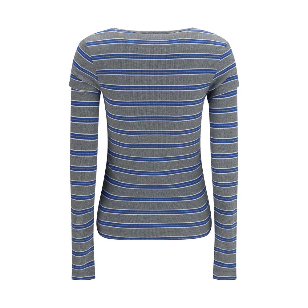 Ribbed V-Neck Long Sleeve T-Shirt – Organic Cotton