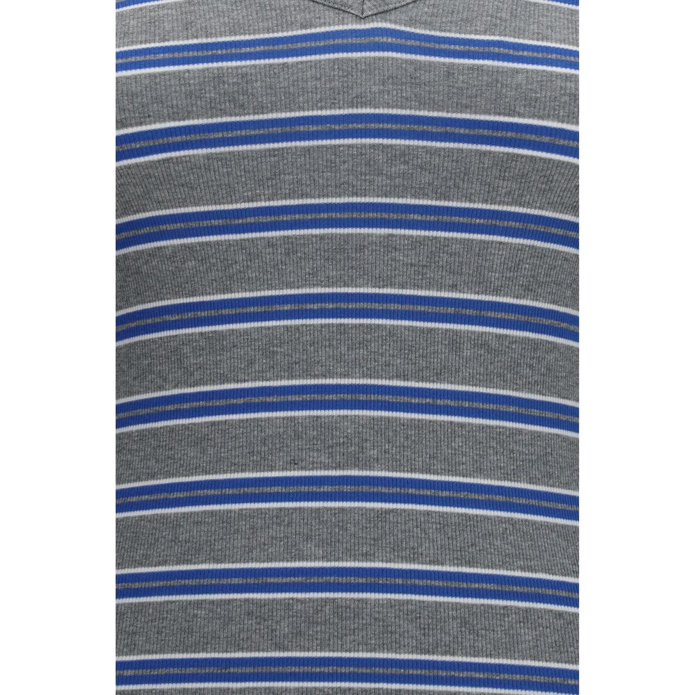Ribbed V-Neck Long Sleeve T-Shirt – Organic Cotton
