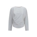 Asymmetric Draped Stretch Cotton Top