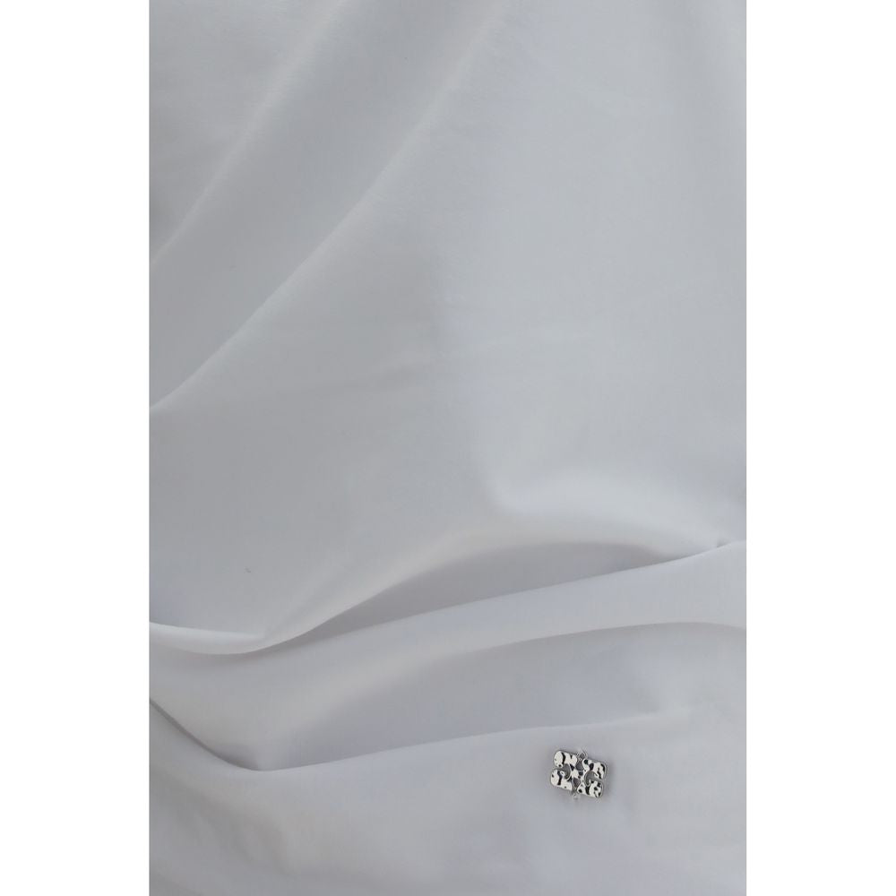 Asymmetric Draped Stretch Cotton Top