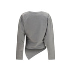 Asymmetric Draped Stretch Cotton Top
