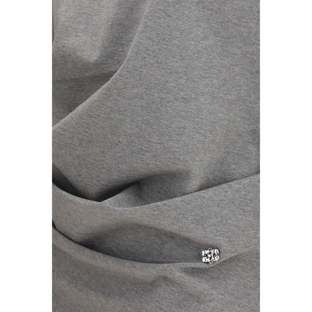 Asymmetric Draped Stretch Cotton Top