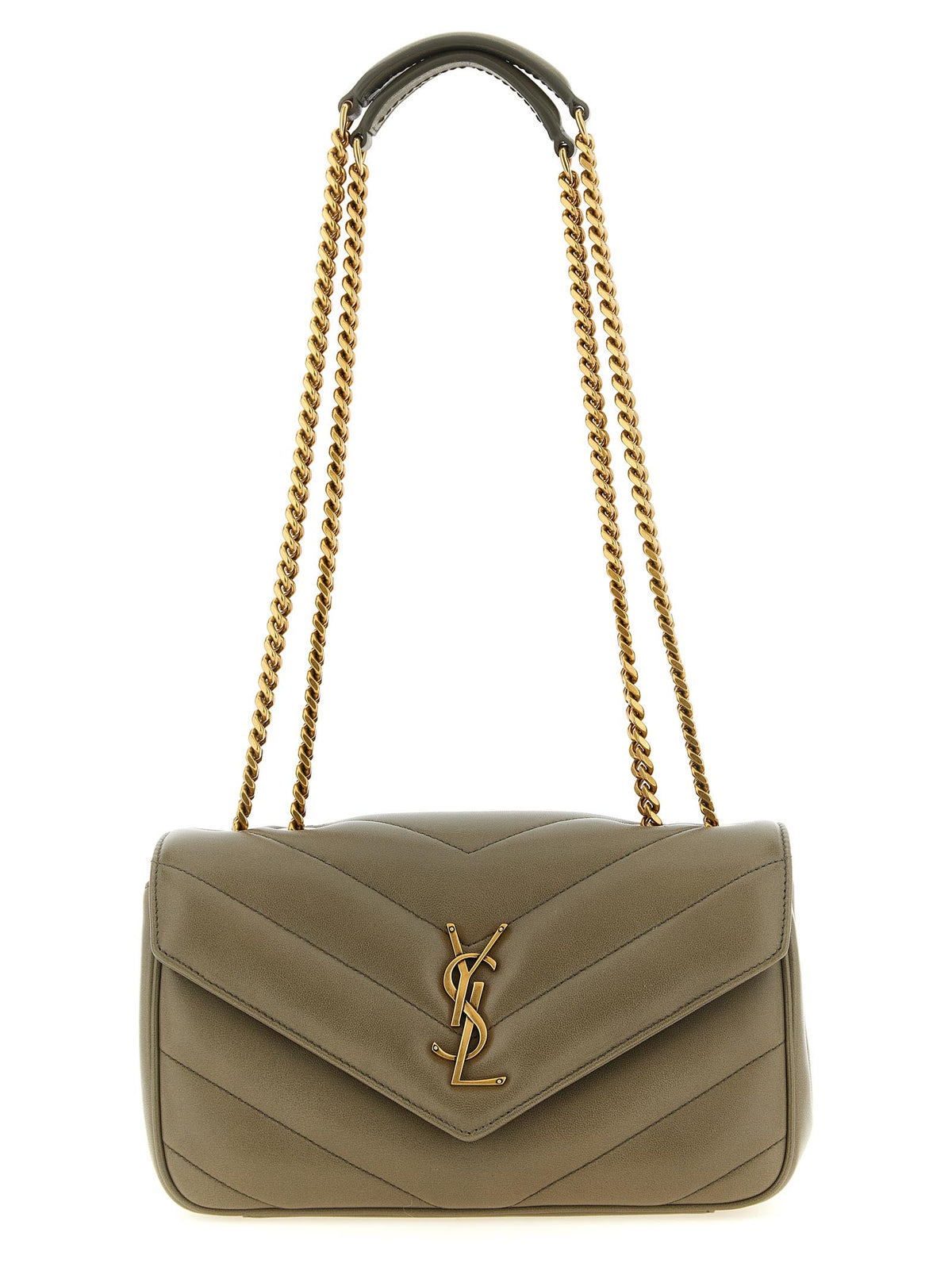 Moss Green Small Lambskin Loulou Shoulder Bag