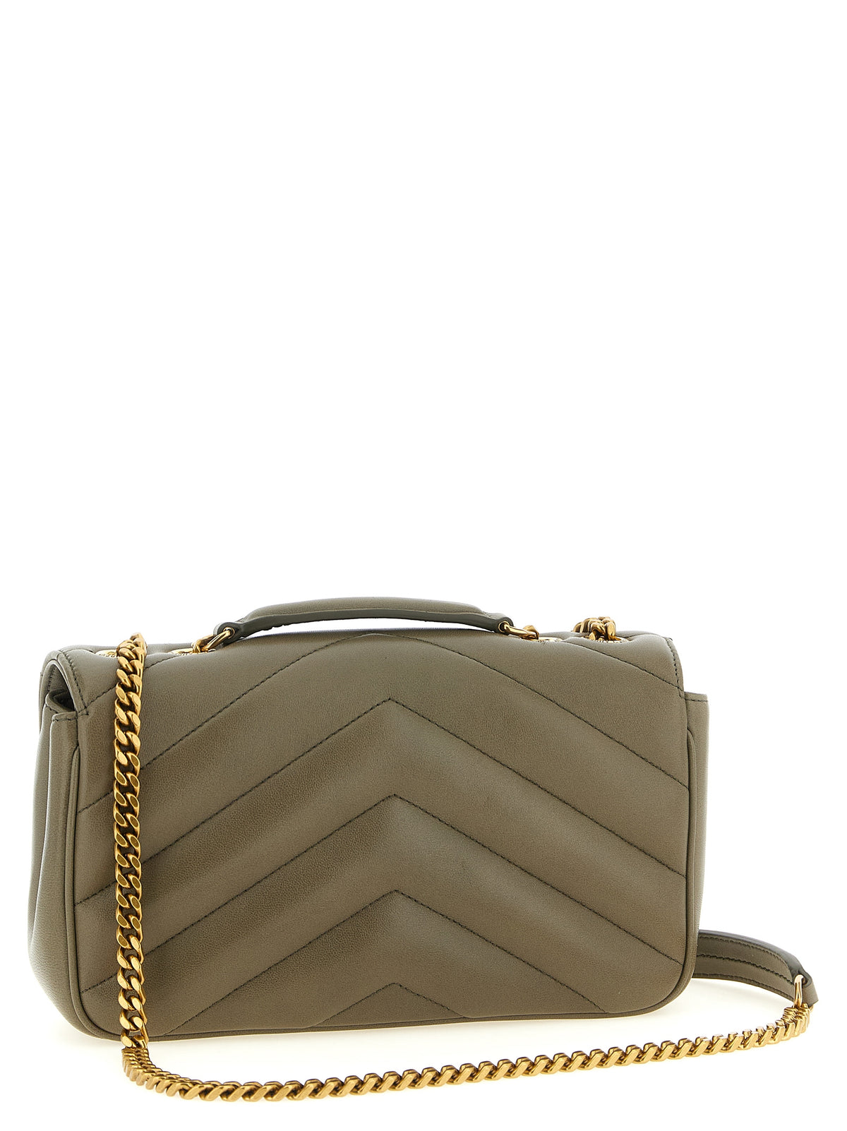 Moss Green Small Lambskin Loulou Shoulder Bag