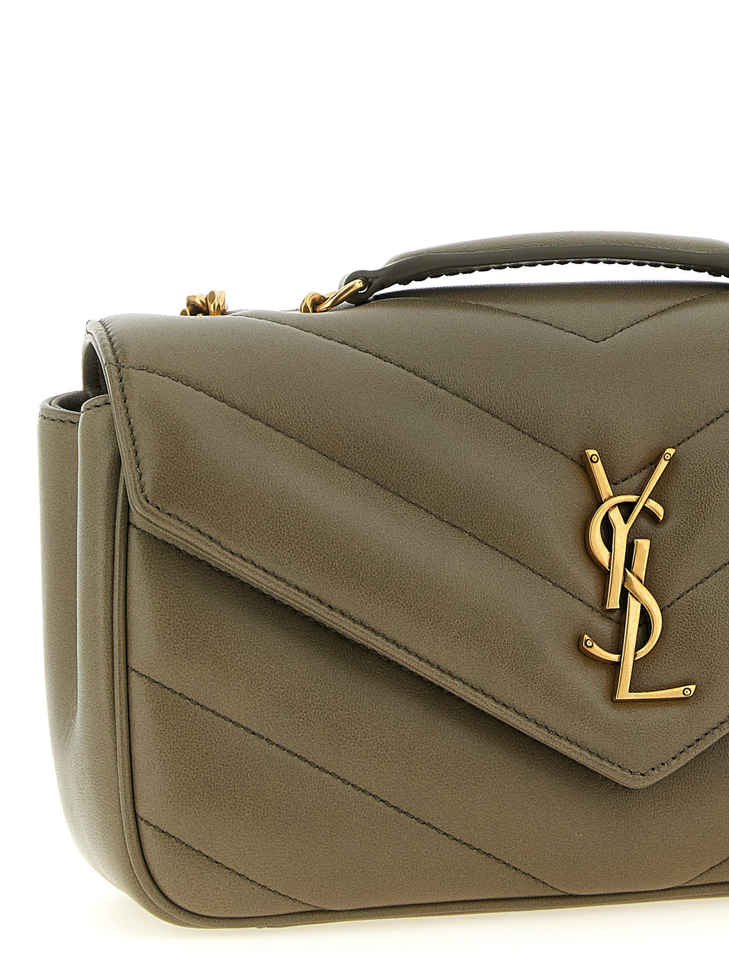 Moss Green Small Lambskin Loulou Shoulder Bag