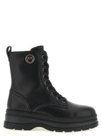 Black Calf Leather Lace-Up Ankle Boots