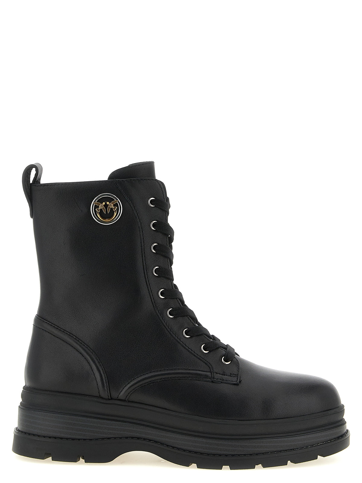 Black Calf Leather Lace-Up Ankle Boots