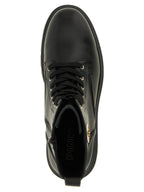 Black Calf Leather Lace-Up Ankle Boots