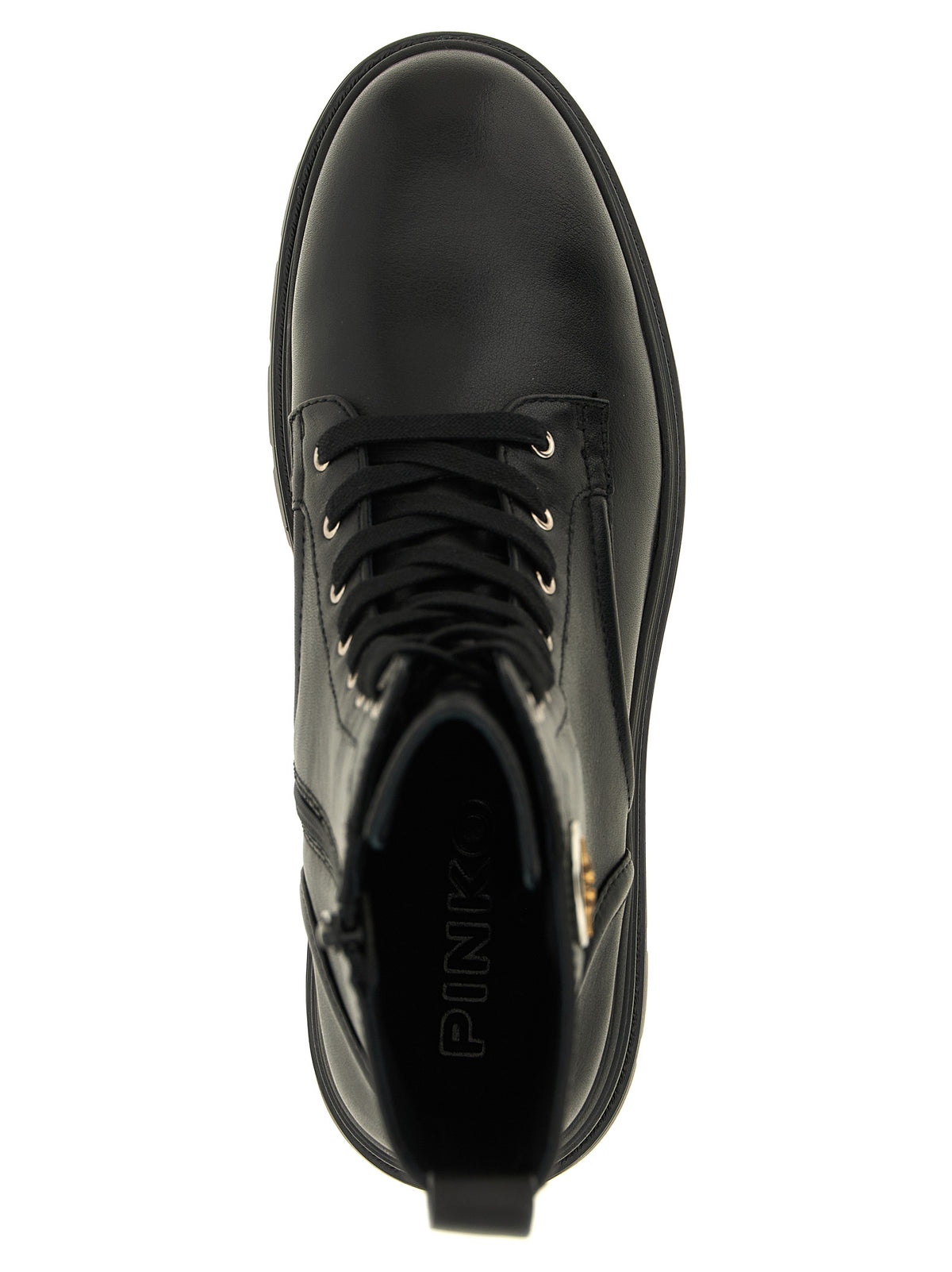 Black Calf Leather Lace-Up Ankle Boots