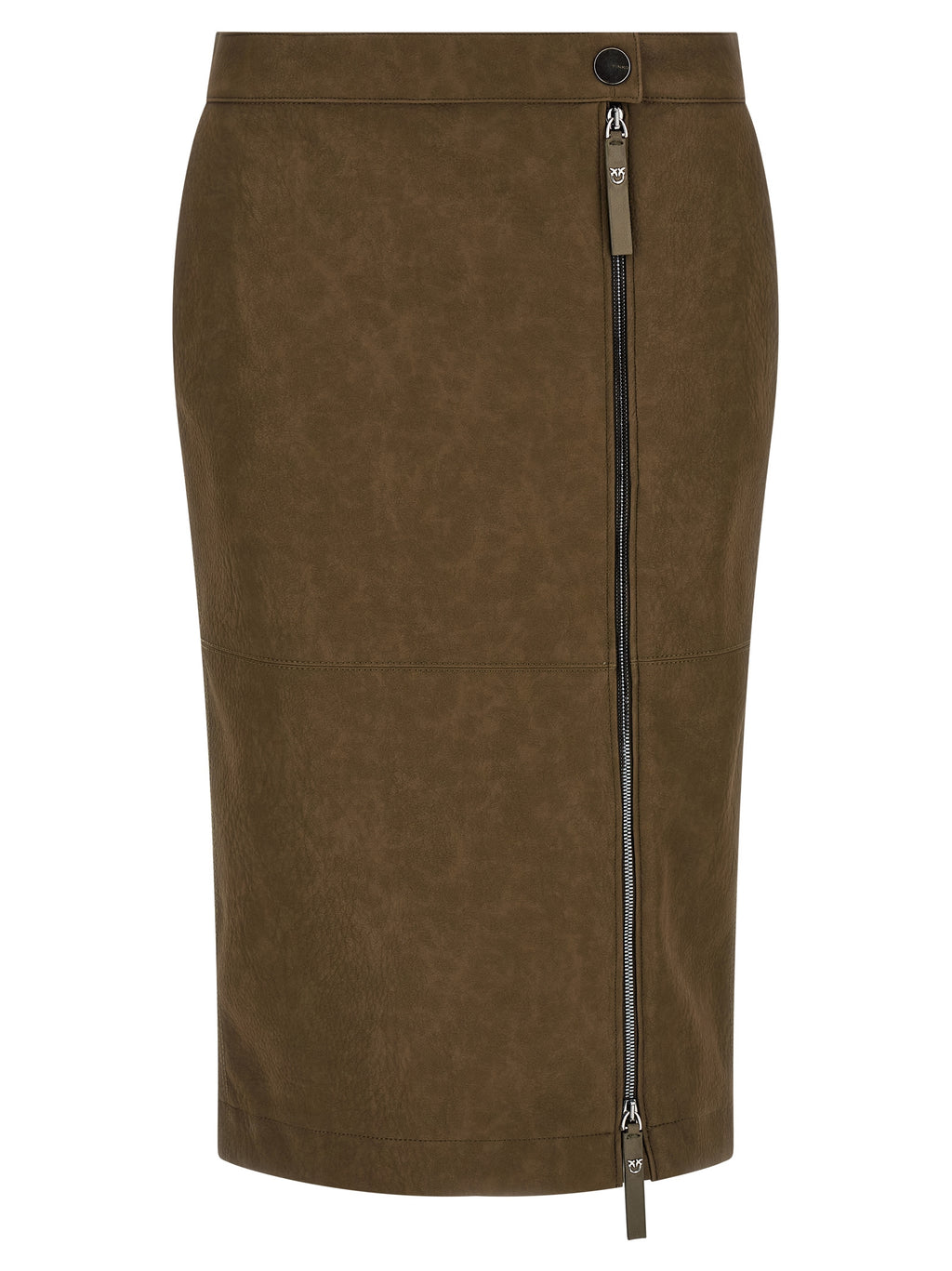 Viscose Nubuck-Effect Love Birds Midi Skirt