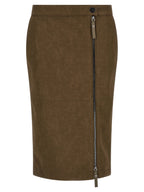 Viscose Nubuck-Effect Love Birds Midi Skirt