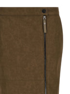 Viscose Nubuck-Effect Love Birds Midi Skirt