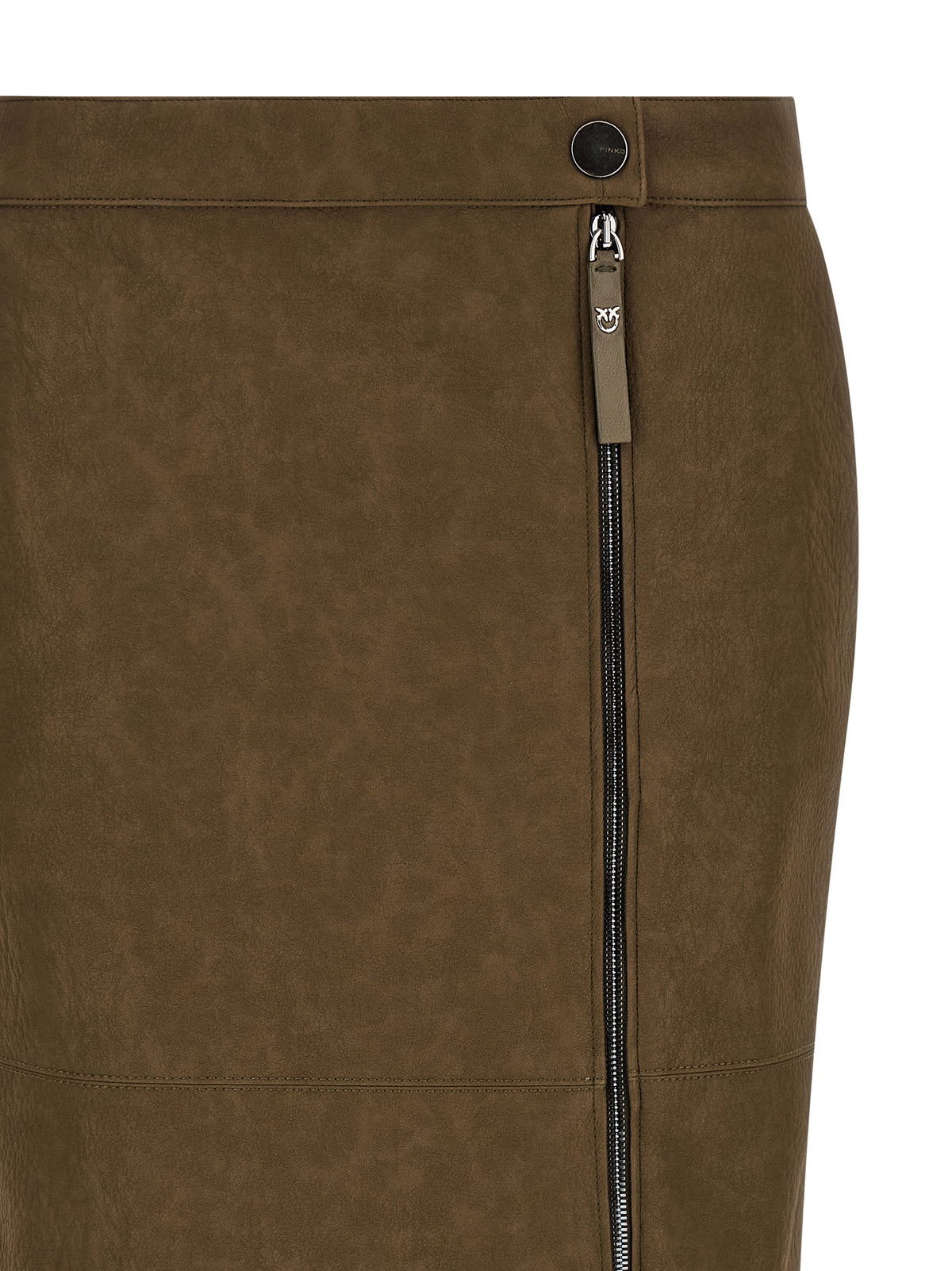 Viscose Nubuck-Effect Love Birds Midi Skirt