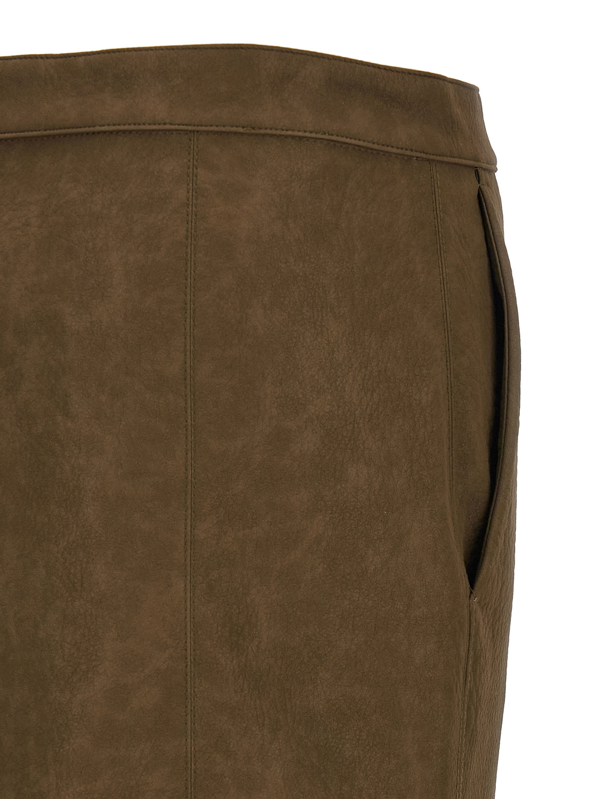 Viscose Nubuck-Effect Love Birds Midi Skirt