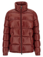 Bordeaux Polyamide Full-Length Quilted Jacket